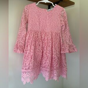 Pink Lace Kids Dress
